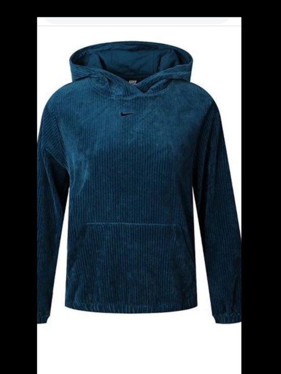 Nike Tops - Nike Teal Corduroy Pullover Hoodie - Velour
